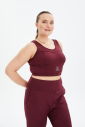 Kadın Bordo Fitness-Antrenman Spor Fashion Crop Top Toparlayıcı Bra Sporcu Sütyeni Büstiyer | 0604 - 12