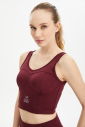 Kadın Bordo Fitness-Antrenman Spor Fashion Crop Top Toparlayıcı Bra Sporcu Sütyeni Büstiyer 0604 