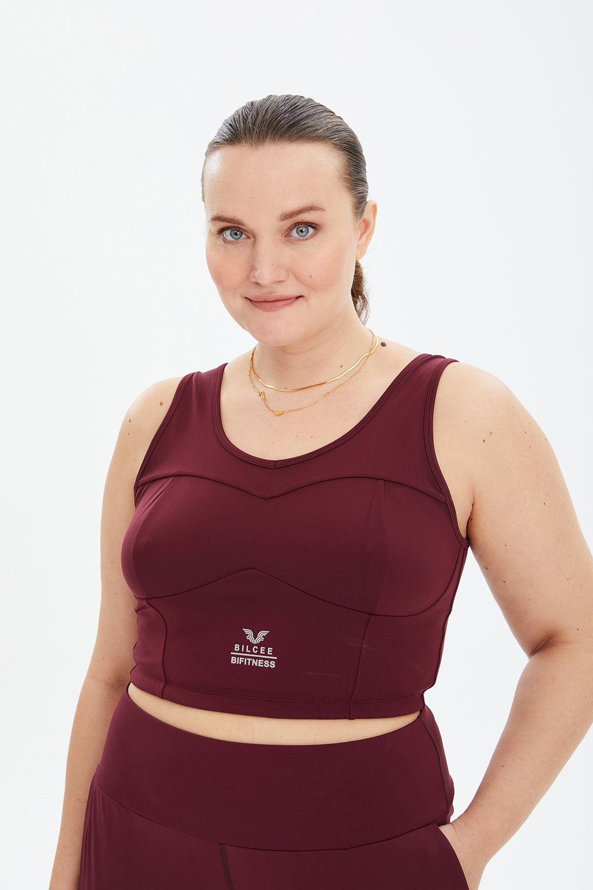 Kadın Bordo Fitness-Antrenman Spor Fashion Crop Top Toparlayıcı Bra Sporcu Sütyeni Büstiyer | 0604 - BİLCEE (1)