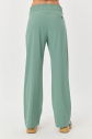 Kadın Yeşil İnce Likralı Fermuarlı Bol Paça Dokuma Hafif Pantolon | 0074 - 5