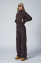  Kadın Kahverengi Fashion Taşlı Yumuşak Dokulu Fırçalı Kumaş Eşofman Takım |4563 - 11