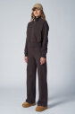 Kadın Kahverengi Fashion Taşlı Yumuşak Dokulu Fırçalı Kumaş Eşofman Takım |4563 - 8
