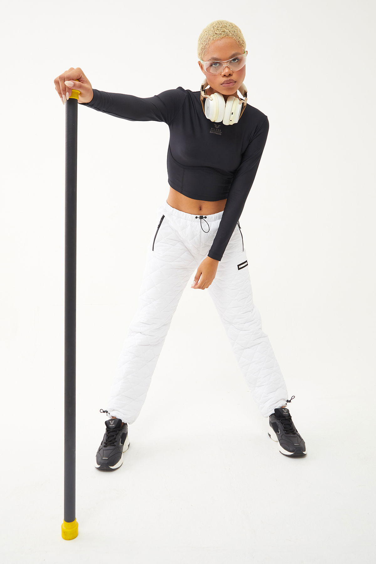 Kadın Beyaz Kapitoneli Şişme Outdoor Kar Pantolonu | 1563 - BİLCEE (1)