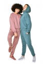 Pembe Kadın Kapüşonlu Spor Alt Üst Eşofman Takımı 8404 - 3