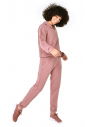Pembe Kadın Kapüşonlu Spor Alt Üst Eşofman Takımı 8404 - 9