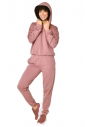 Pembe Kadın Kapüşonlu Spor Alt Üst Eşofman Takımı 8404 - 4