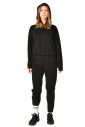 Siyah Kadın Kapüşonlu Spor Alt Üst Eşofman Takımı 8404 - 2