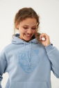 Kadın Sea Ice Kışlık Kapüşonlu Sim Baskılı Sweatshirt 1601 - 3