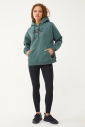 Kadın Yeşil Kapüşonlu Sim Baskılı İçi Şardonlu Sweatshirt 1602 - 10