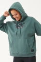 Kadın Yeşil Kapüşonlu Sim Baskılı İçi Şardonlu Sweatshirt 1602 - 8