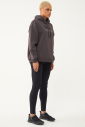 Kadın Kahverengi Sim Baskılı Kanguru Cepli Kapüşonlu İçi Şardonlu Sweatshirt 1602 - 7
