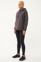 Kadın Kahverengi Sim Baskılı Kanguru Cepli Kapüşonlu İçi Şardonlu Sweatshirt 1602 - 6