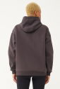 Kadın Kahverengi Sim Baskılı Kanguru Cepli Kapüşonlu İçi Şardonlu Sweatshirt 1602 - 9