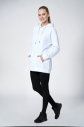 Beyaz Kadın Kapüşonlu Kanguru Cepli Pamuklu Spor Düz Sweatshirt | 8785 - 2