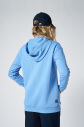Mavi Kadın Kapüşonlu Kanguru Cepli Pamuklu Spor Düz Sweatshirt | 8785 - 4
