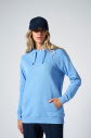 Mavi Kadın Kapüşonlu Kanguru Cepli Pamuklu Spor Düz Sweatshirt | 8785 - 1