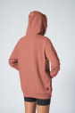 Pudra Pembe Kadın Kapüşonlu Kanguru Cepli Pamuklu Spor Düz Sweatshirt | 8785 - 3