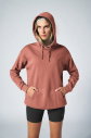Pudra Pembe Kadın Kapüşonlu Kanguru Cepli Pamuklu Spor Düz Sweatshirt | 8785 - 1