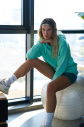 Yeşil Kadın Kapüşonlu Kanguru Cepli Pamuklu Spor Düz Sweatshirt | 8785 - 4