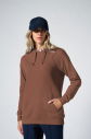 Kadın Toprak Kapüşonlu Kanguru Cepli Pamuklu Spor Düz Sweatshirt | 8785 - 1