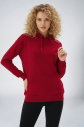 Kadın Bordo Kapüşonlu Kanguru Cepli Pamuklu Spor Düz Sweatshirt | 8785 - 3