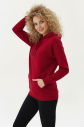 Kadın Bordo Kapüşonlu Kanguru Cepli Pamuklu Spor Düz Sweatshirt | 8785 - 2