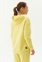 Kadın Sarı Kapüşonlu Kanguru Cepli Pamuklu Spor Düz Sweatshirt 8785 - 6