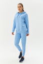 Kadın Koyu Mavi Kapüşonlu Kanguru Cepli Pamuklu Spor Düz Sweatshirt | 8785 - 10
