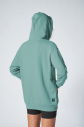 Kadın Mavi Kapüşonlu Kanguru Cepli Pamuklu Spor Düz Sweatshirt | 8785 - 3