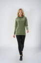 Kadın Yeşil Kapüşonlu Kanguru Cepli Pamuklu Spor Düz Sweatshirt | 8785 - 3