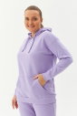Kadın Lila Kapüşonlu Kanguru Cepli Pamuklu Spor Düz Sweatshirt | 8785 - 5