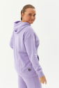 Kadın Lila Kapüşonlu Kanguru Cepli Pamuklu Spor Düz Sweatshirt | 8785 - 8