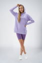 Kadın Lila Kapüşonlu Kanguru Cepli Pamuklu Spor Düz Sweatshirt | 8785 - 3