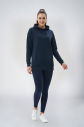 Kadın Lacivert Kapüşonlu Kanguru Cepli Pamuklu Spor Düz Sweatshirt | 8785 - 3