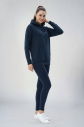 Kadın Lacivert Kapüşonlu Kanguru Cepli Pamuklu Spor Düz Sweatshirt | 8785 - 2