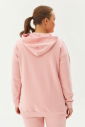 Kadın Pudra Kapüşonlu Kanguru Cepli Pamuklu Spor Düz Sweatshirt | 8785 - 10