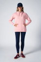 Kadın Pudra Kapüşonlu Kanguru Cepli Pamuklu Spor Düz Sweatshirt | 8785 - 3