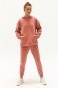 Kadın Pudra İçi Polarlı Kapüşonlu Kışlık Sweatshirt 0448 - 3