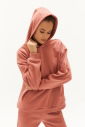 Kadın Pudra İçi Polarlı Kapüşonlu Kışlık Sweatshirt 0448 - 9