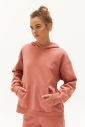 Kadın Pudra İçi Polarlı Kapüşonlu Kışlık Sweatshirt 0448 - 5