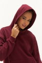 Kadın Bordo İçi Polarlı Kapüşonlu Kışlık Sweatshırt 0448 - 9