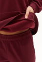 Kadın Bordo İçi Polarlı Kapüşonlu Kışlık Sweatshırt 0448 - 10