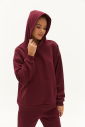 Kadın Bordo İçi Polarlı Kapüşonlu Kışlık Sweatshırt 0448 - 8