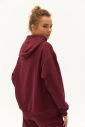 Kadın Bordo İçi Polarlı Kapüşonlu Kışlık Sweatshırt 0448 - 6