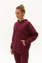 Kadın Bordo İçi Polarlı Kapüşonlu Kışlık Sweatshırt 0448 - 4