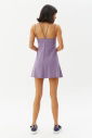 Kadın Mor İp Askılı Pamuklu Toparlayıcı Taytlı Korse Tulumlu Mini Spor ve Tenis Elbise Etek | 0119 - 4