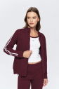 Kadın Koyu Bordo Dik Yakalı 3'lü Eşofman Takım 9907 - 3