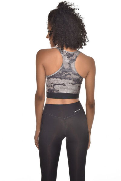 Bilcee Bej Kadın Sırt Detaylı Destekli Crop Body 9206