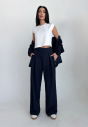 Kadın Lacivert Desıgn Palazzo Bol Pantolon | 4592 - 4
