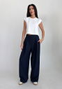 Kadın Lacivert Desıgn Palazzo Bol Pantolon | 4592 - 1